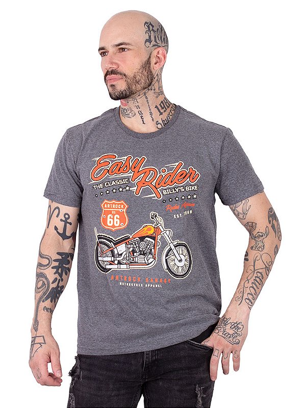 Camiseta Moto Easy Rider Grafite