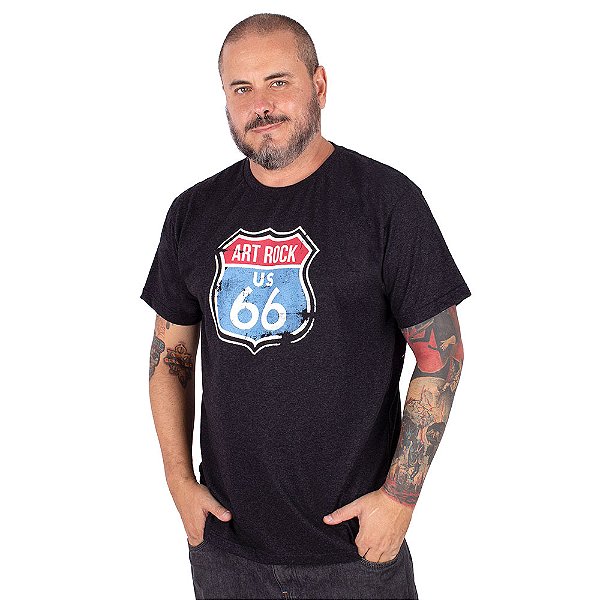 Camiseta Route 66 Preta Jaguar