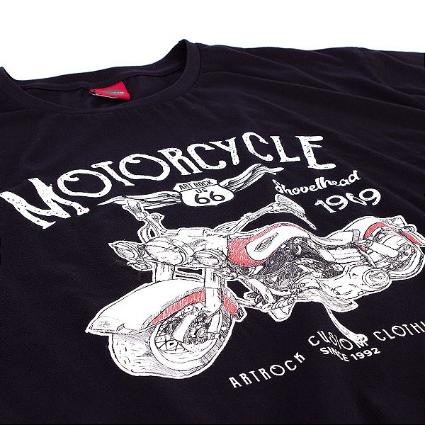 Camiseta Juvenil Moto Shovelhead Preto