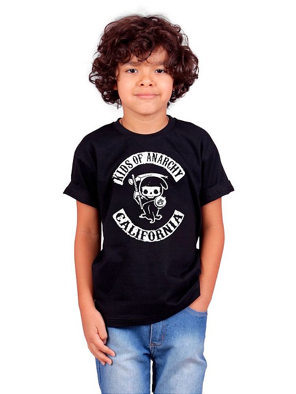 Camiseta Infantil Kids Of Anarchy Preta