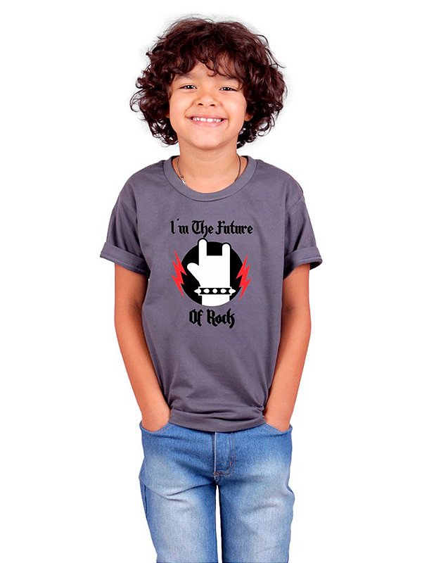 Camiseta Infantil Futuro do Rock Chumbo