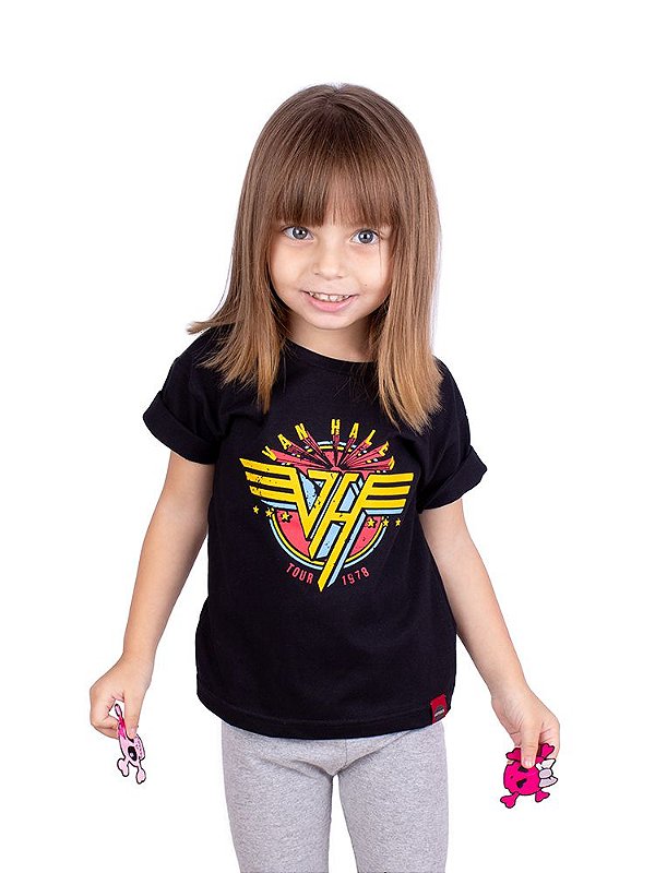 Camiseta Infantil Van Halen Preta