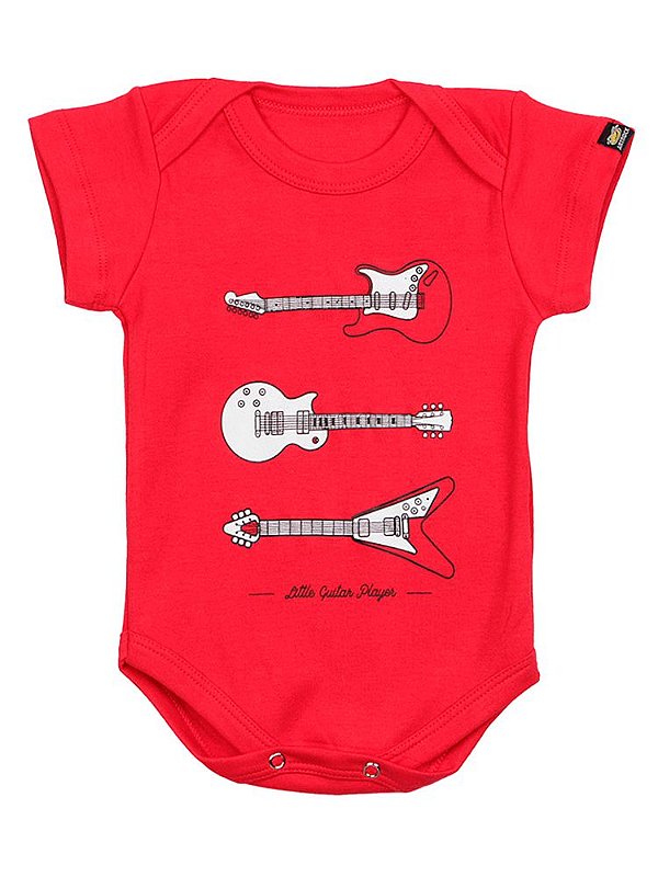 Body Bebê Futuro Guitarrista Vermelho