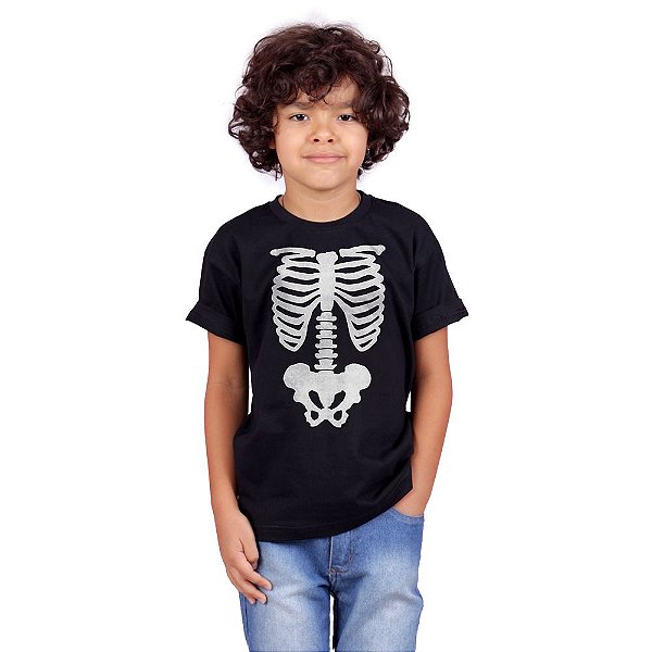 Camiseta Infantil Half Face Preta