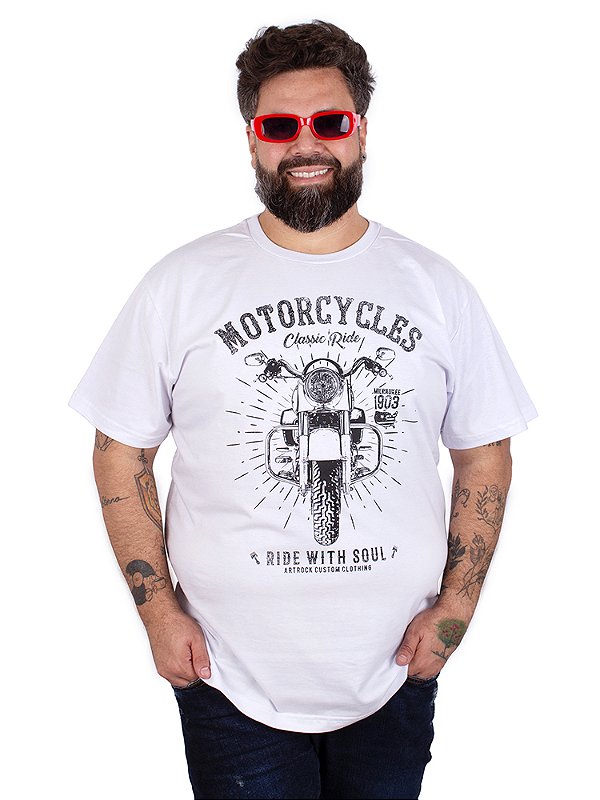 Camiseta Moto Ride Branca