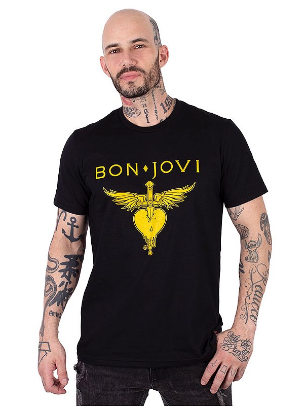Camiseta Bon Jovi Gold Preta