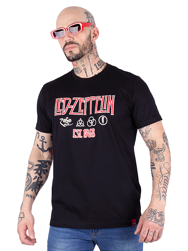 Camiseta Led Zeppelin 1968 Preta