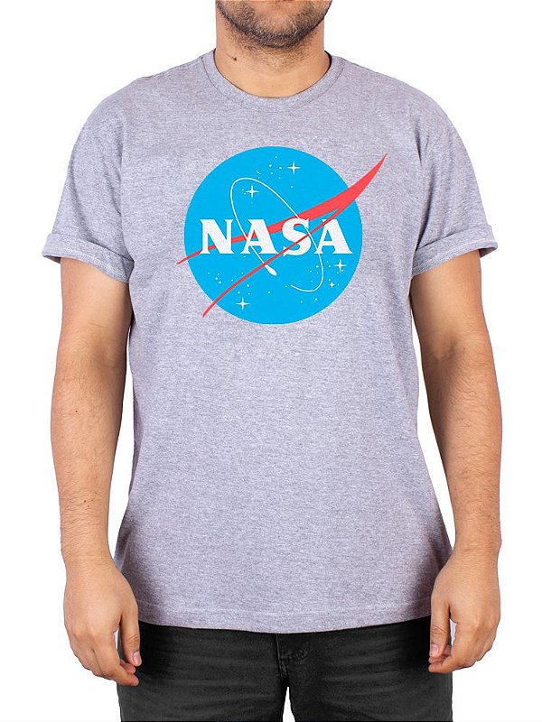 Camiseta Nasa Clean Cinza Mescla