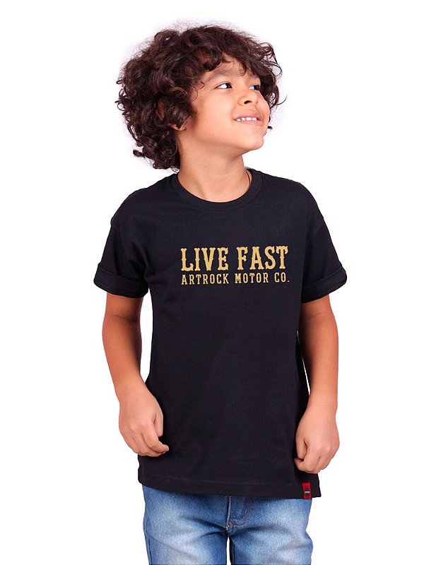 Camiseta Infantil Motor Fast Preta