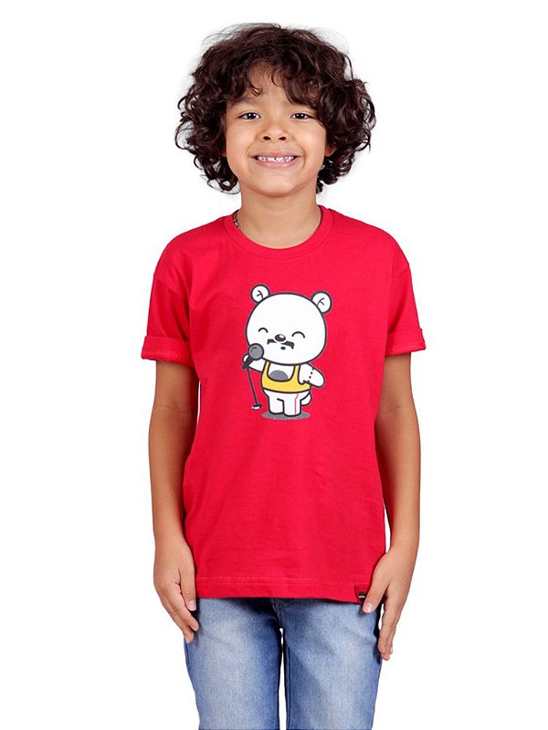 Camiseta Infantil Teddy Mercury Vermelha