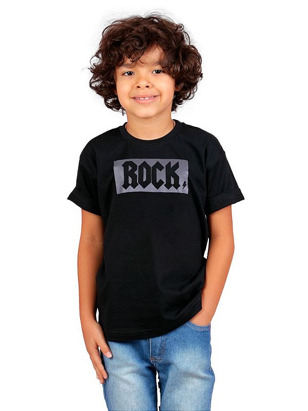 Camiseta Infantil Rock Preta