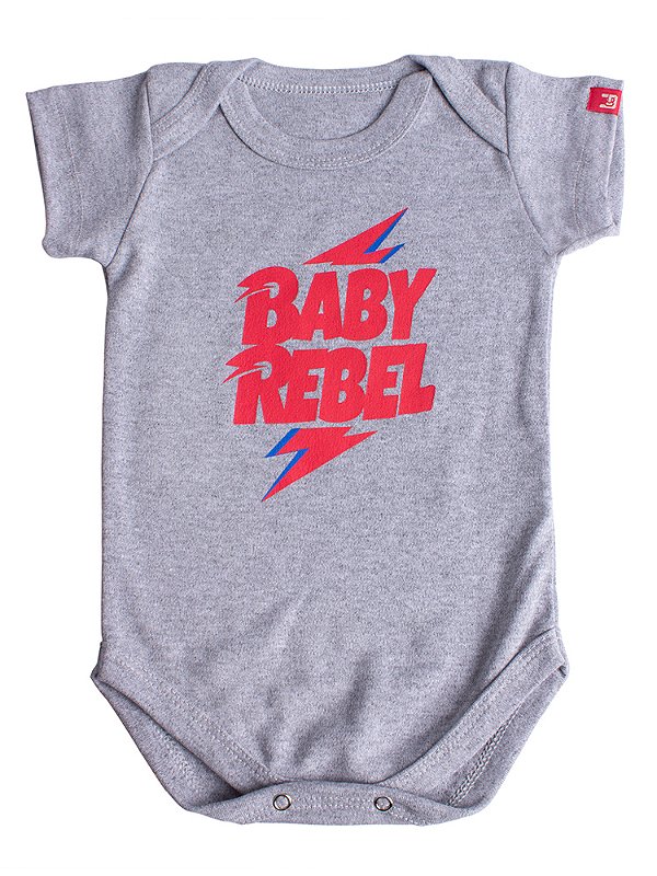 Body Bebê Rebel Baby - Cinza Mescla