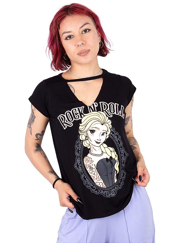 Blusa Choker Rainha Tatuada- Preta