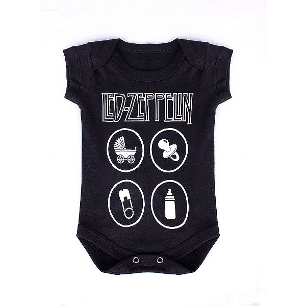 Body Bebê Led Zeppelin Symbol Preta