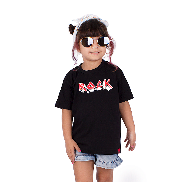 Camiseta Infantil Rock Iron Preta