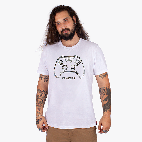 Camiseta Xbox Player 1 Branca.