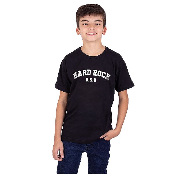 Camiseta Juvenil Hard Rock Relevo Preta