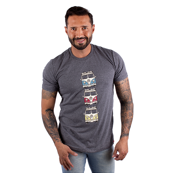 Camiseta Rock Kombi Trip Grafite.