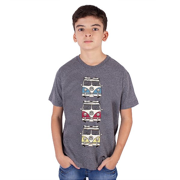 Camiseta Juvenil Kombi Trip Grafite
