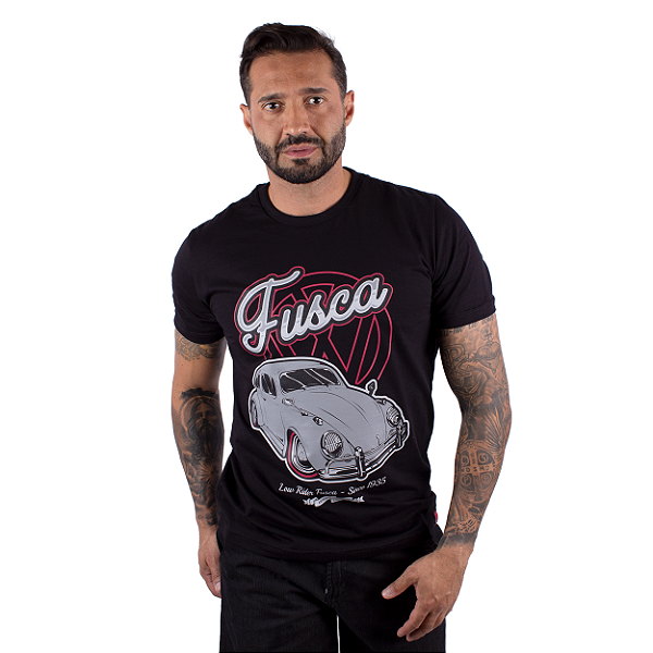 Camiseta Fusca Low Rider Preta.