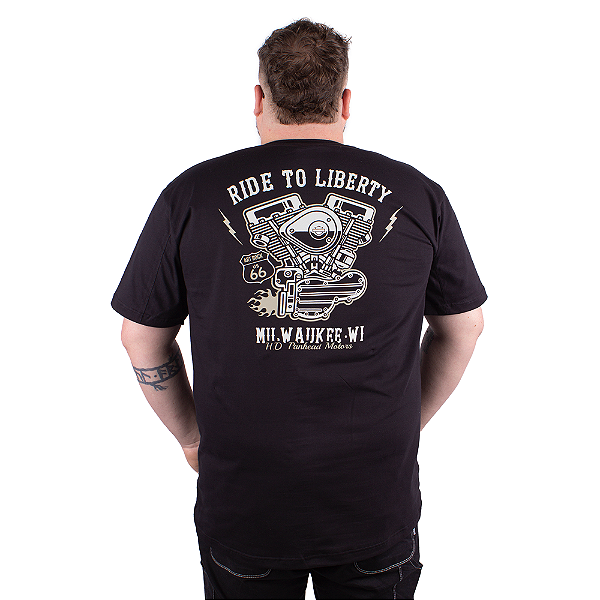Camiseta Milwaukee Motorcycle Preta.