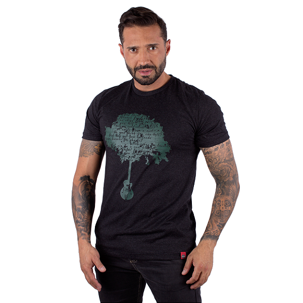 Camiseta Rock Wish Tree Preta Jaguar.