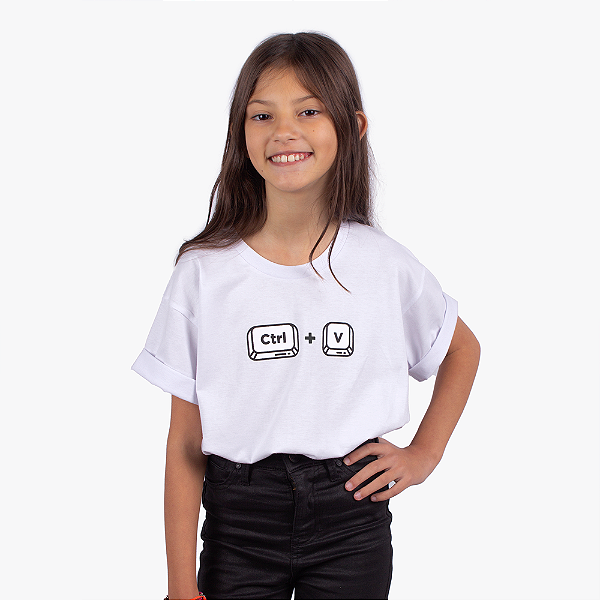 Camiseta Juvenil Cópia CTRL V Branca