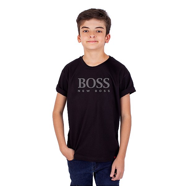 Camiseta Juvenil New Boss Preta