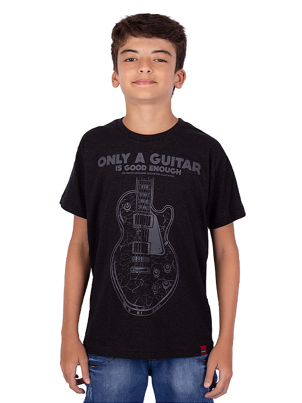 Camiseta Juvenil Guitarra Only Preto Jaguar