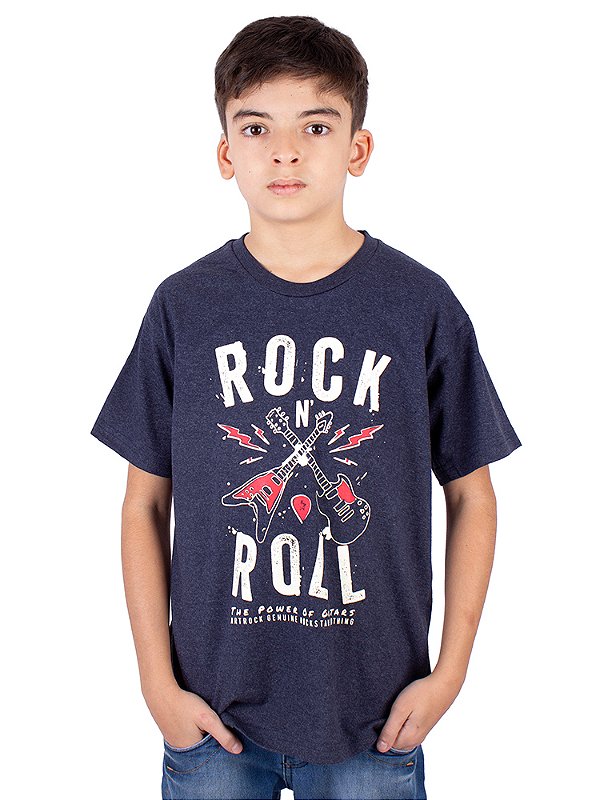 Camiseta Juvenil Guitarra Power Marinho Indigo