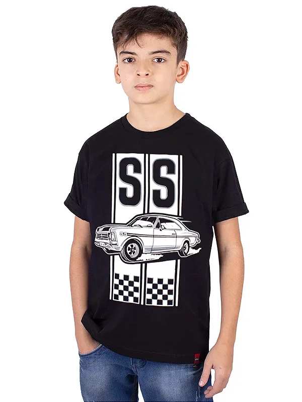 Camiseta Juvenil Moto Caveira Two Wheels Preta