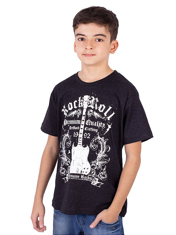 Camiseta Juvenil Guitarra SG Preto Botonê