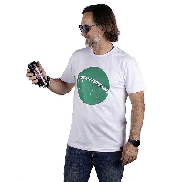 Camiseta Brasil Cerveja - Branca.