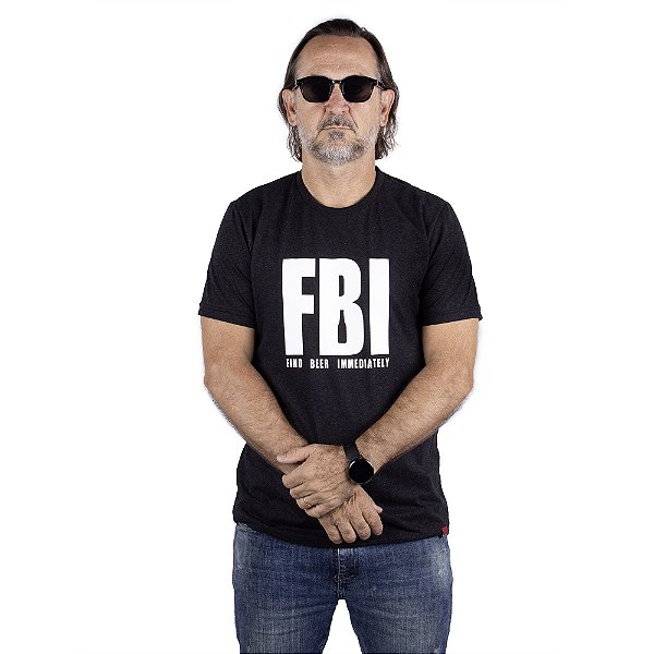 Camiseta Cerveja FBI - Preta Jaguar.
