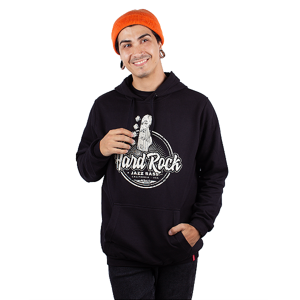 Moletom Canguru Hard Rock Bass - Preto
