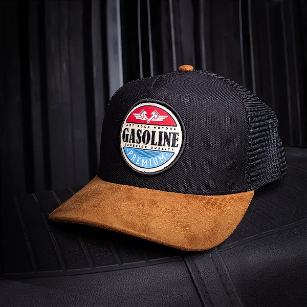 Boné Trucker Gasoline - Marrom e Preto