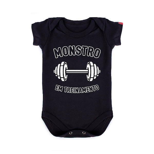 Body Bebê Monstro em Treinamento - Preto