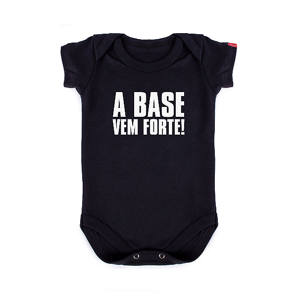 Body Bebê A Base Vem Forte - Preto