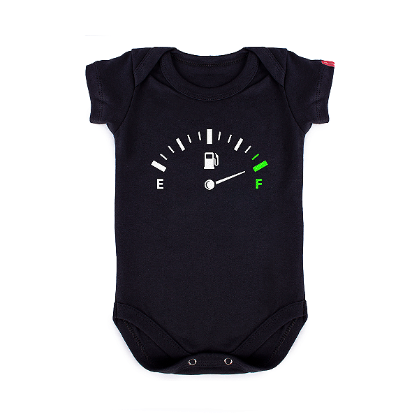 Body Bebê Tanque Cheio Gasoline - Preto