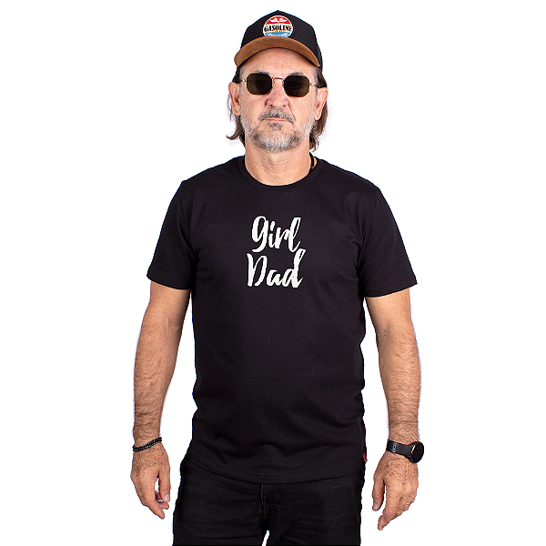 Camiseta Pai de Menina - Preta jaguar.