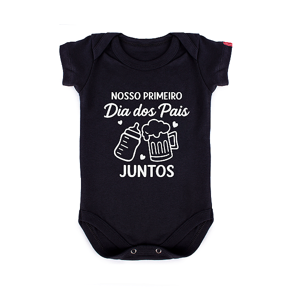Body Bebê Primeiro Dia Dos Pais - Preto