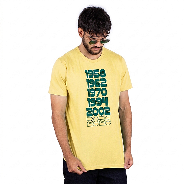 Camiseta Brasil Torcida Agora Vai - Amarela.