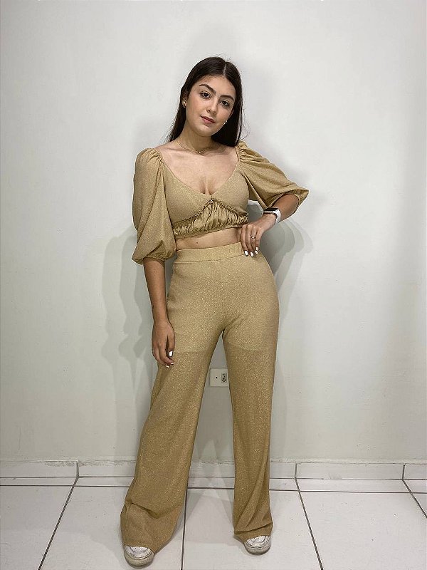 conjunto shine dourado