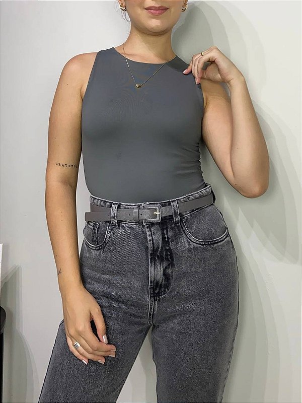 body luiza cinza