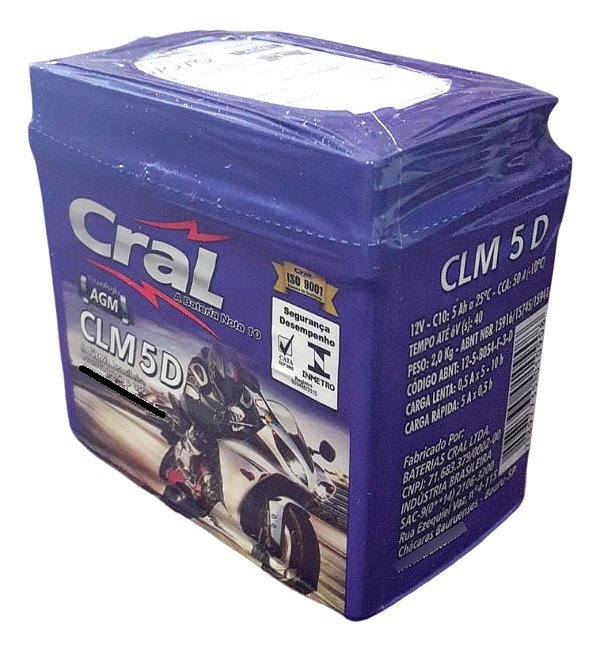 Bateria Selada Cral Moto 5ah
