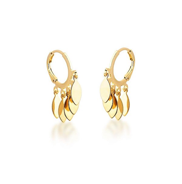 Brinco Argolas com Medalhas Banho Ouro 18k