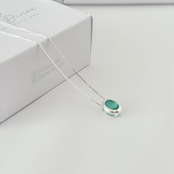 Colar oval Aqua