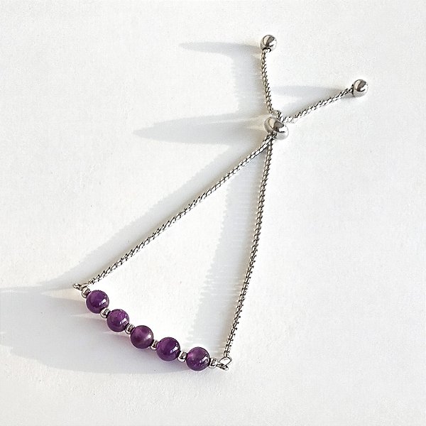 Pulseira Taípe - Aço Inoxidável - Ametista