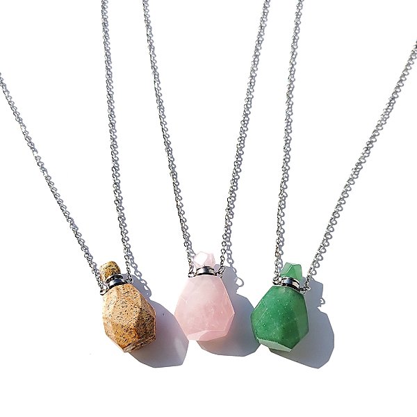 Colar Difusor Nala - Aço Inoxidável - Pedras Naturais