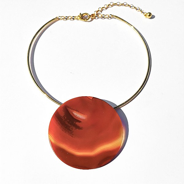 Colar Cannes Personalizável - Cor Sunset - Ágata Terracota